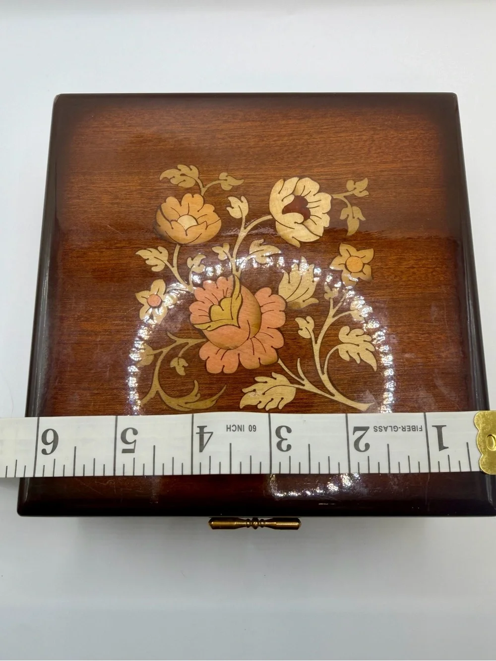 Vintage Italian Inlaid Wood Jewelry Box Floral Marquetry (For Repair / As-Is)